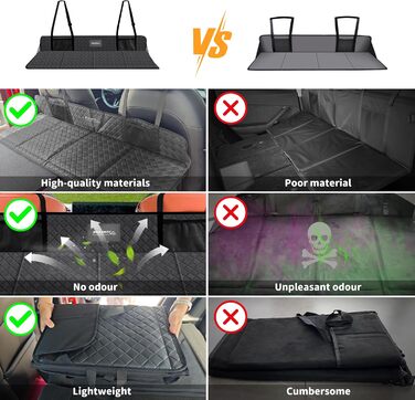 Підставка для авто-ліжка EULANT: розширює заднє сидіння для комфорту собак та відпочинку в дорозі (штучна шкіра)