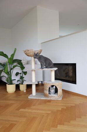 Дряпка для котів Kerbl 81592 Banana Leaf Jade, 70x38x102 см, бежева