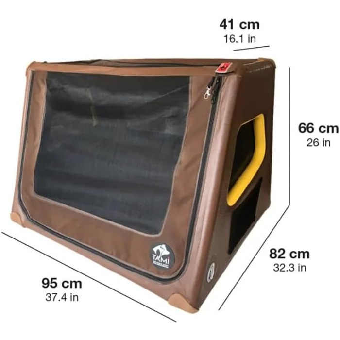 Надувна переносна коробка для собак Tami - переносна собача будка, клітка, переноска для автомобіля, дорожня сумка (L)