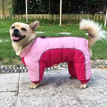 Зимова куртка для собак, теплий бавовняний халат для чотирилапих, водонепроникний, рожевий (3XL)