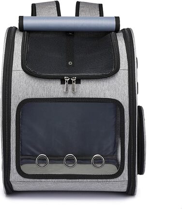 PETCUTE Рюкзак для собак і котів, дихаючий, знімний килимок, складаний, регульований, сірий