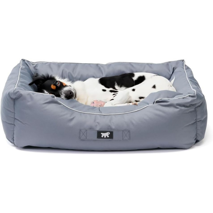 Ортопедичне ліжко для собак великих порід Ferplast: м'яка, водонепроникна лежанка з знімним чохлом, 110 x 70 x 8 см, сірий колір