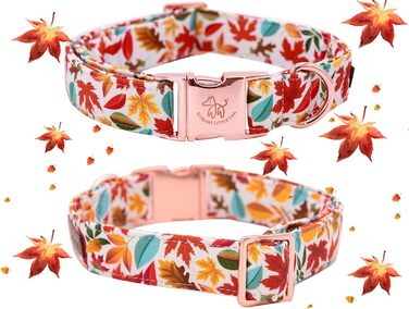 Елегантний ошийник для собак Herbst-Hundehalsband з бантиком, унісекс, регульований, м'який, для великих собак, 1 шт., листя клена