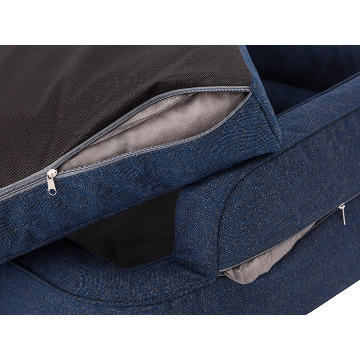 Ліжко для собак та котів, м'яке, знімний чохол, корзина, крісло-ліжко, XXL (117x79 см), Navy Blue