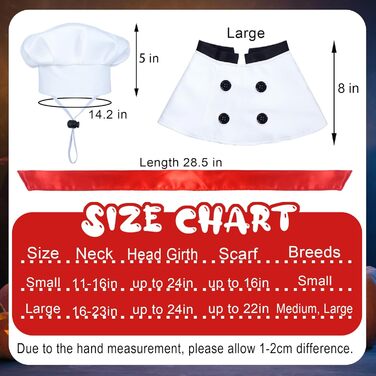 Костюм на Хелловін для собак: кухар з червоним шарфом, великий розмір