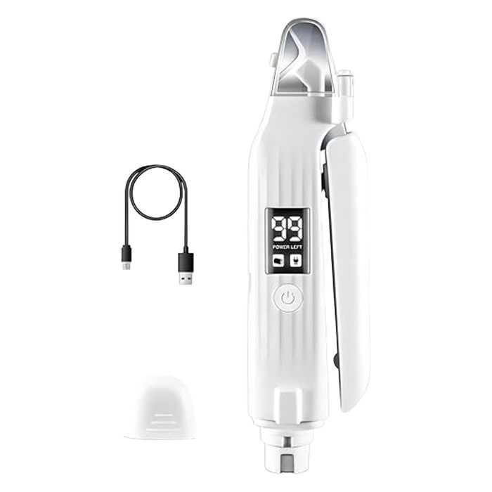 Електрична кусачка для собак та котів з LED-підсвічуванням 2-в-1, з контейнером для зрізів, тиха, безпечна