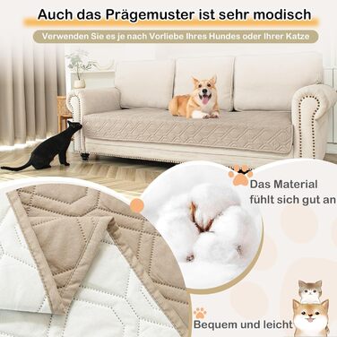 Водонепроникний килимок для собак GYURO - двосторонній, м'який, 97 x 190 см (Хакі) - для великих і маленьких собак, захист дивану, ліжка, авто, придатний для прання