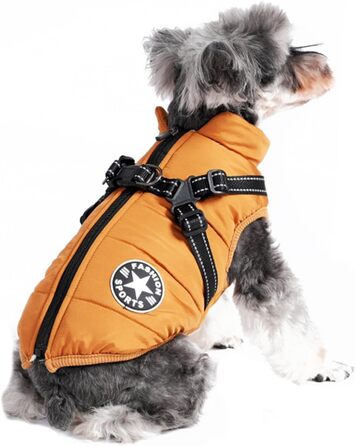 Тепла куртка для собак BT Bear, водонепроникна, для дрібних собак та цуценят (Помаранчевий, S)