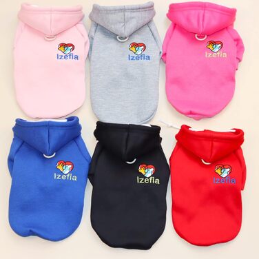 Світшот для собак Izefia Hund Hoodie: теплий флісовий плед для маленьких собак та котів, червоний, розмір M