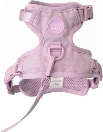 Шлейка для котів LucyBalu® Explorer з повідком | Безпечна шлейка з відділенням для AirTag | Lila XS/S