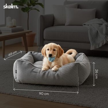 Зручне ліжко для собак Skølm Eir з знімним чохлом, корзина для собак, миска для собак, подушка для собак, ліжко для собак, диван для собак 90x65 см