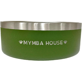 Нержавійна годівниця для котів та собак, антиковзаюча, легко миється, зелена