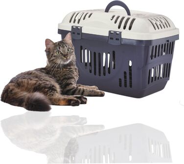 Транспортна переноска для котів Rohrschneider (Блакитна) | Велика переноска для кота | З ручкою