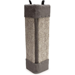 Драпак для котів Arquivet Eckkratzer сірого кольору, 12x12x49 см - великий вертикальний драпак, аксесуари для котів, точилка для кігтів