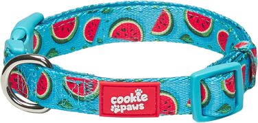 М'який неопреновий нашийник для собак Cookie Paws, регульований, з унікальним дизайном «Кавун», розмір S, міцний і зручний