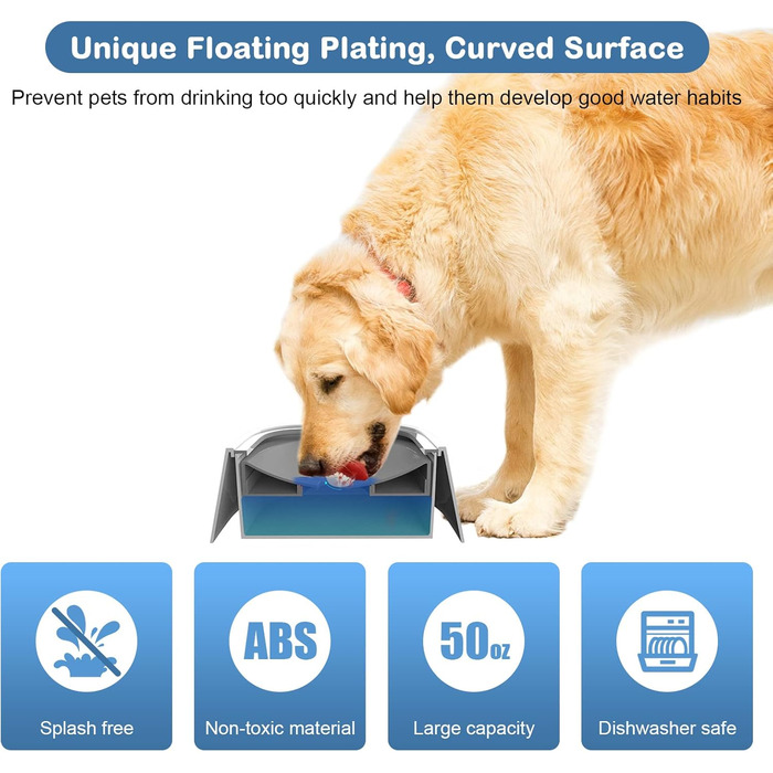 Тротуар для собак 1.5L, анти-розливання, для подорожей, годівниця для води для собак, для дому та авто