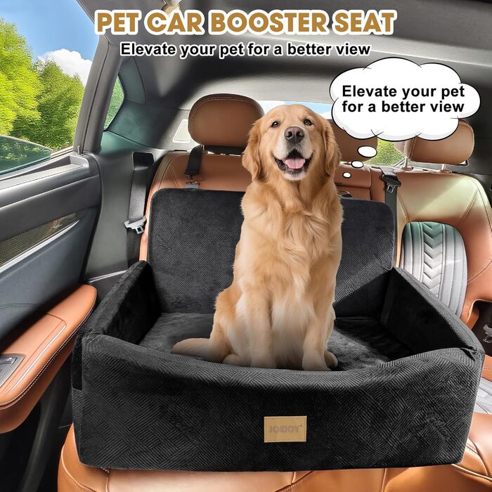 Автокрісло для собак JOEJOY - велике, для середніх та 2 маленьких собак до 25 кг, знімний чохол, Memory Foam, з ременями безпеки