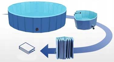 Складаний басейн для собак, сірий, 160x30 см, 600 л