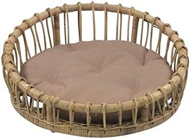 Лежанка для собак та котів Lenny з ротангу, діаметр 60 см