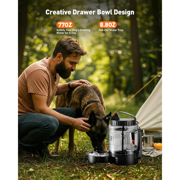 Портативна пляшка для води для собак PETNF, миска для води для собак, не протікає, для великих тварин, ідеально підходить для прогулянок, кемпінгу, пляжу, полювання та інших активностей