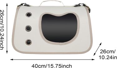 Сумка-переноска для собак, маленька, на плече - для подорожей на відкритому повітрі, зручна, легка, прозора (біла)