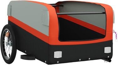 Причіп для собак, вантажний причіп для велосипеда, чорний та помаранчевий, 45 кг, для перевезення тварин, покупок, подорожей, легко встановлюється