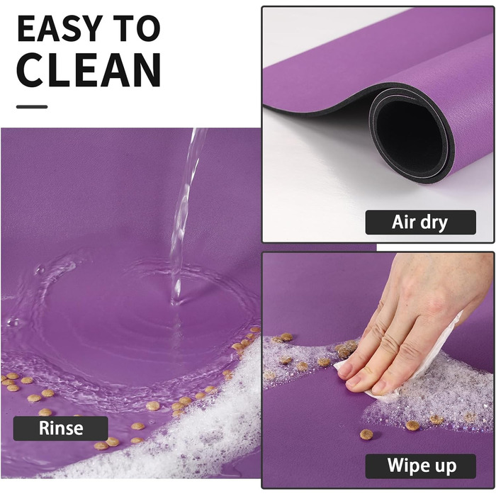 Килимок для годування домашніх тварин HotLive: вбираючий, для собак та котів, фіолетовий, 12'x19'