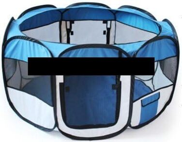 Клітка-загон для кроликів та морських свинок BUNNY BUSINESS, розкладний, тканинна, рожева/блакитна