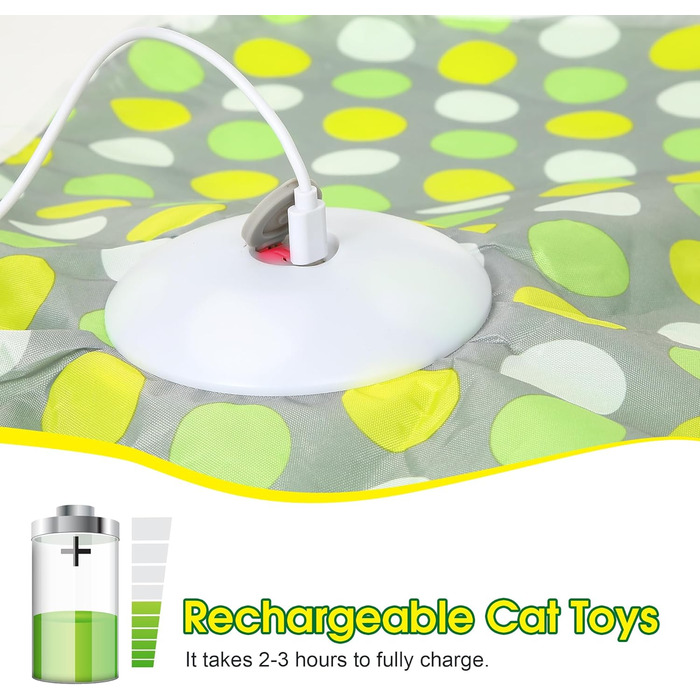 Інтерактивна іграшка для котів PUHOHUN: автоматична мишка з пір'ям, прихована іграшка для кошенят, зелена