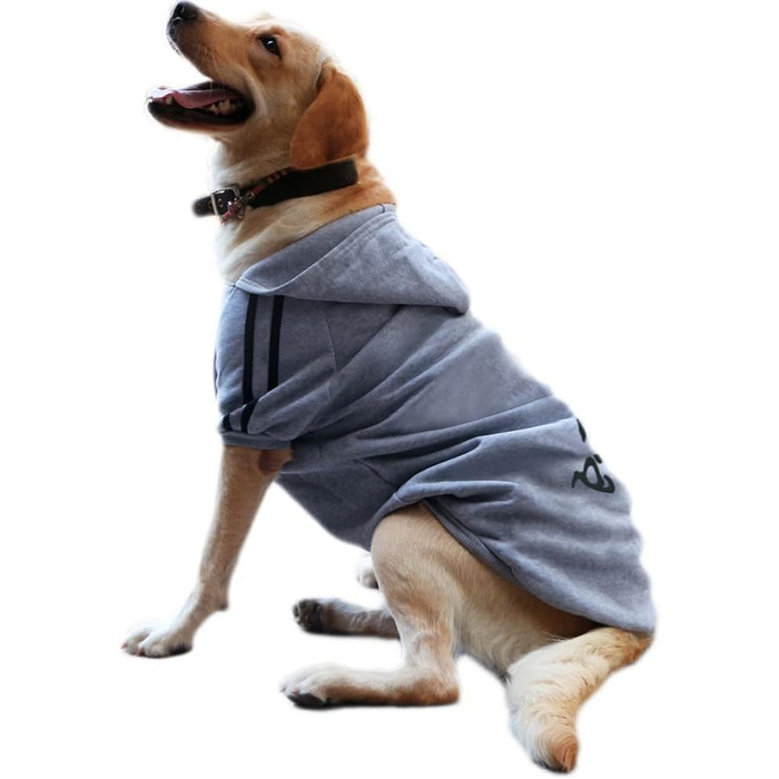 Теплий пуловер з капюшоном для собак, куртка, одяг для домашніх тварин, футболка для цуценят (6XL, сірий)