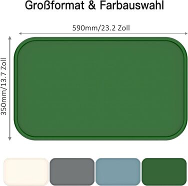Підкладка під миску для котів та собак, силіконова, зелена, з високим бортиком