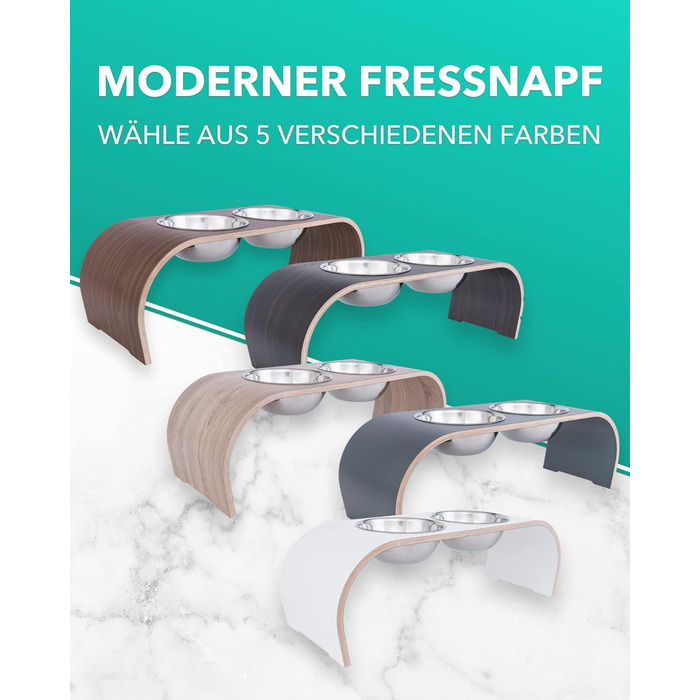 Набір мисок для собак MilaCasa - 2 шт., підняті миски для корму, сірий, для собак
