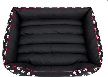 Крісло-ліжко для собак XL 110x90 см, чорне з лапами (L - 60x50 см)