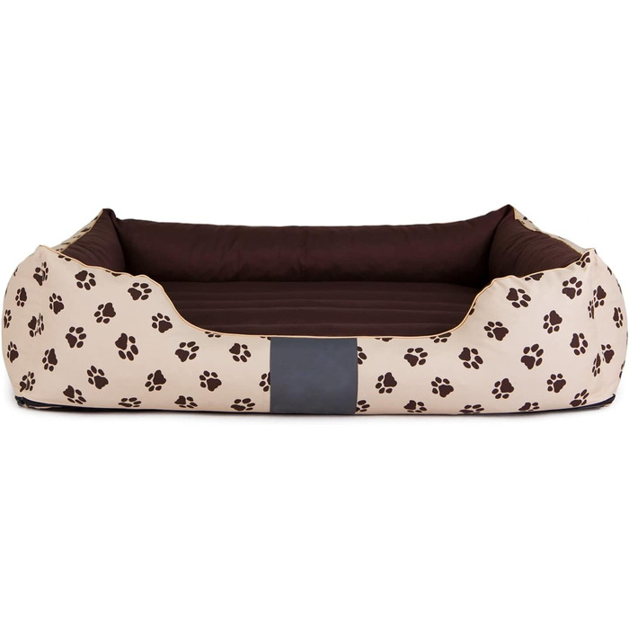Крісло-ліжко для собак, лежанка для тварин XXL 110x90 см, бежева з лапами