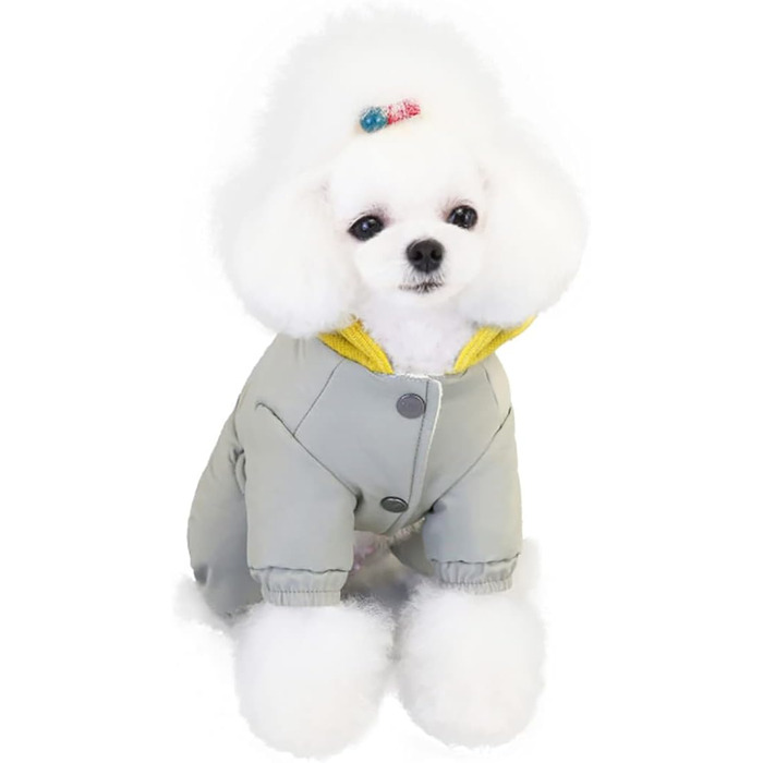 Теплий зимовий одяг для собак: теплий, непромокаючий комбінезон для собак, теплий одяг для маленьких собак і котів, сірий, M