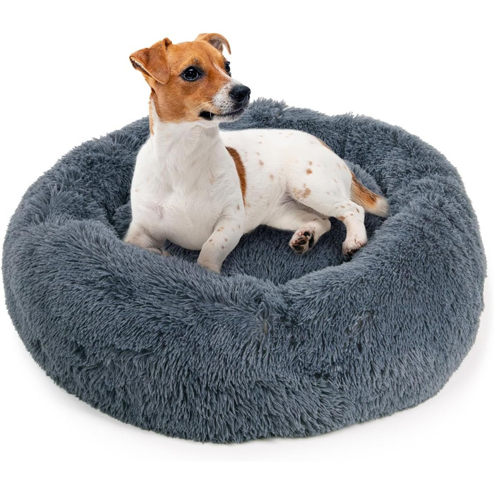 Крісло-гніздишко для собак Ceddie - м'яке, зручне, діаметр 100 см, темно-сірий