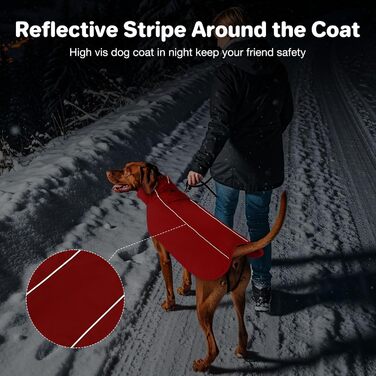 Водонепроникний зимовий теплий одяг для собак великих і середніх порід. Червоний теплий зимовий одяг для собак з флісовою підкладкою та регульованою посадкою