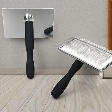 Щітка для шерсті собак та котів з металевими голками, інструмент для видалення підшерстка, видалення шерсті, для довгої, короткої та густої шерсті, 15 x 15 x 4 см