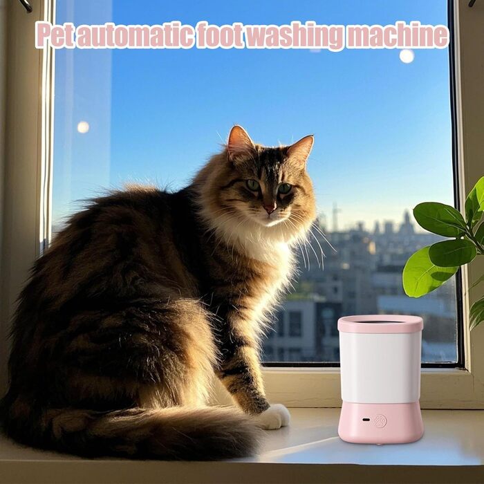 Автоматичний очищувач лап для собак: портативний, водонепроникний, 2 швидкості, аксесуари для догляду, рожевий
