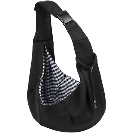 Сумка-переноска для собак та котів, чорна, регульований плечовий ремінь, до 7.5 кг