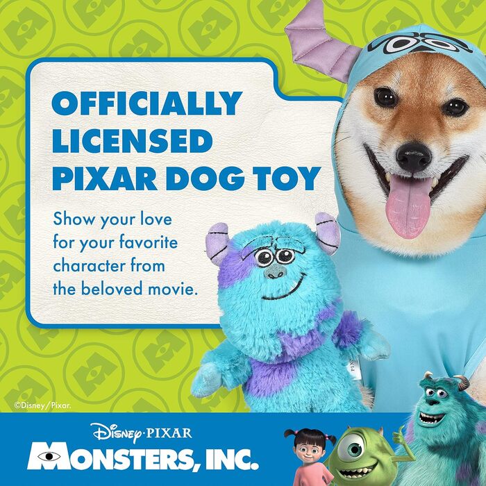 М'яка іграшка для собак Disney Pixar Monsters Inc Саллі – офіційна плюшева іграшка для собак, фільм Монстри на канікулах, для всіх порід