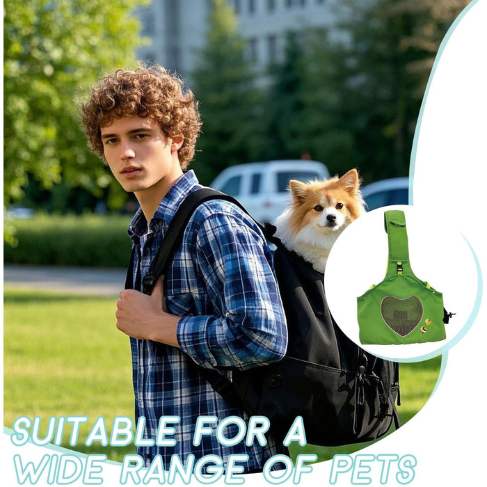 Сумка-переноска для собак і котів, легка переноска для тварин, зелена, для вигулу та подорожей