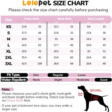 Теплий зимовий одяг для собак Lelepet: куртка з інтегрованим шлейкою, вітронепроникний флісовий одяг, світловідбиваюча жилетка для собак, XL (XX-Large, рожевий)