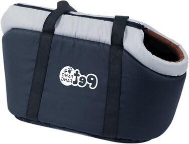 Дихаюча переноска для собак з знімним подушкою, переноска для домашніх тварин для покупок, походів, подорожей, прогулянок, портативна сумка-переноска для маленьких, середніх собак, котів, цуценят (Сірий - Чорний)