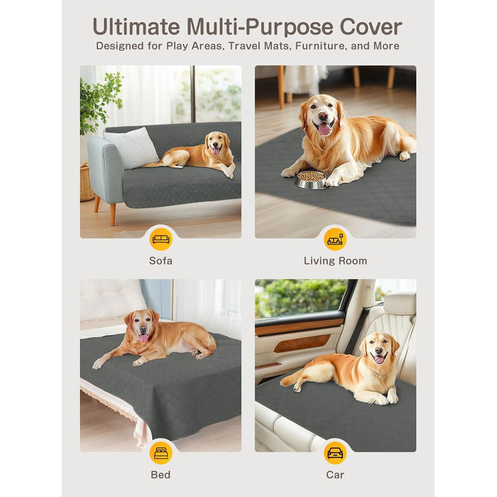 Водонепроникний килимок для собак, диванів та ліжок, захист від шерсті та подряпин, антиковзаюча підстилка для тварин, легко миється, 127x157 см