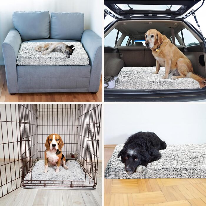 Крісло-ліжко для собак Amazinggirl 120x80 см - м'яке, зручне, для малих, середніх та великих собак, сірого кольору, з можливістю прання