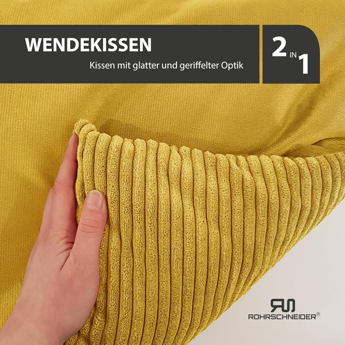 Лежанка для собак Rohrschneider, Cord, жовта, 70x50 см, з подушкою та пакетиками для прибирання