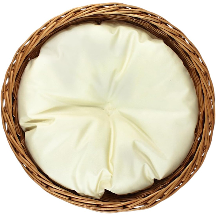 Кігтеточка-лежанка для котів та собак, 2-ярусна, з подушкою, діаметр 47 см, з натуральної лози