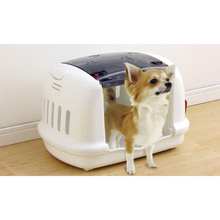 Транспортний бокс для кота Iris Ohyama 36.5L, білий, 48x32x30 см, BPA-free, міцний, легкий, для автомобіля, автобуса, тварин