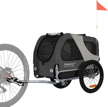 DOGGYHUT® Преміум велосипедний причіп для собак до 23 кг, складаний